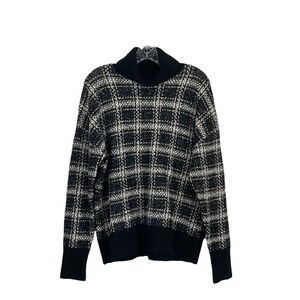 Splendid Ginny Plaid Turtleneck Sweater Oversized Wool Alpaca Blend